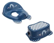 Nocniki - Zestaw Nakładka Na Sedes Do Toalety Podnóżek Podest Tęcza Granatowa - miniaturka - grafika 1