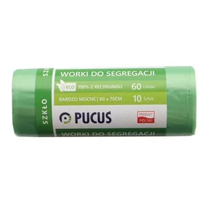 Worek do segregacji LDPE 60 l 10 szt. zielony Pucuś - Worki na śmieci - miniaturka - grafika 1