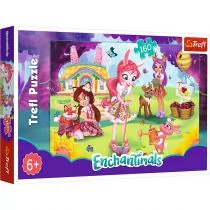 Trefl 160 elementów - Enchantimals, Bree, Danessa i Felicyty w ogrodzie - Puzzle - miniaturka - grafika 1