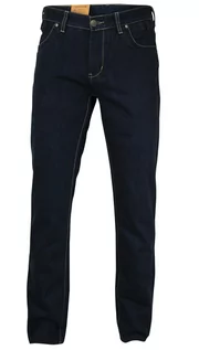 Spodnie męskie - Granatowe Męskie Spodnie Casualowe -CHIAO- Bawełniane, Jeansy, Przecierane - Chiao - grafika 1