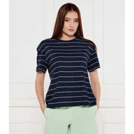 Koszulki i topy damskie - Tommy Hilfiger T-shirt Loose fit z dodatkiem lnu - miniaturka - grafika 1
