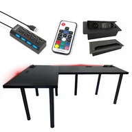 Biurka gamingowe - Biurko Gamingowe Narożne Czarne Gniazdo - miniaturka - grafika 1