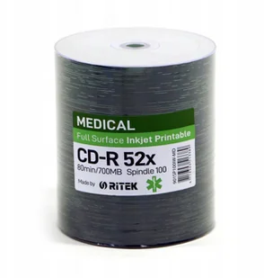 TRAXDATA RITEK CD-R 700MB 52X PRINTABLE MEDICAL CAKE*100 901CK100IW-MD - Nośniki danych - miniaturka - grafika 1