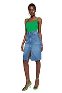 Spódnice - Trendyol Damska spódnica dżinsowa o linii midi, niebieska, 34, NIEBIESKI, 60 - miniaturka - grafika 1