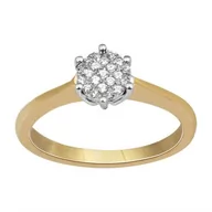 Pierścionki - Złoty pierścionek z diamentami białe i żołte złoto Staviori - miniaturka - grafika 1