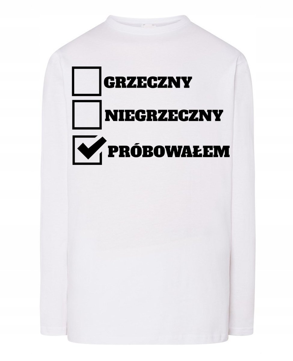 Longsleeve męski Świąteczny Mikołaj Grzeczny Niegrzeczny r.XL