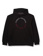 Bluzy męskie - Tommy Hilfiger Męska bluza z kapturem Bt-Monotype Roundall, Czarny, 4XL - miniaturka - grafika 1