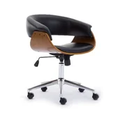 Fotele i krzesła biurowe - Fotel biurowy, gabinetowy, obrotowy, ekoskóra, coral, czarny, orzech - miniaturka - grafika 1