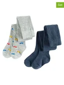 Rajstopy dziecięce - COOL CLUB Rajstopy (2 pary) w kolorze granatowym i szarym - miniaturka - grafika 1