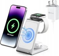 Ładowarki do telefonów - AOWIN Ładowarka Indukcyjna 3w1 15W Stacja Bezprzewodowa Adapter UK EU - miniaturka - grafika 1