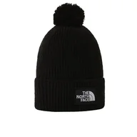 Czapki i chusty sportowe damskie - Czapka The North Face Logo Box Pompon Beanie 0A3FN3JK31 - czarna - miniaturka - grafika 1