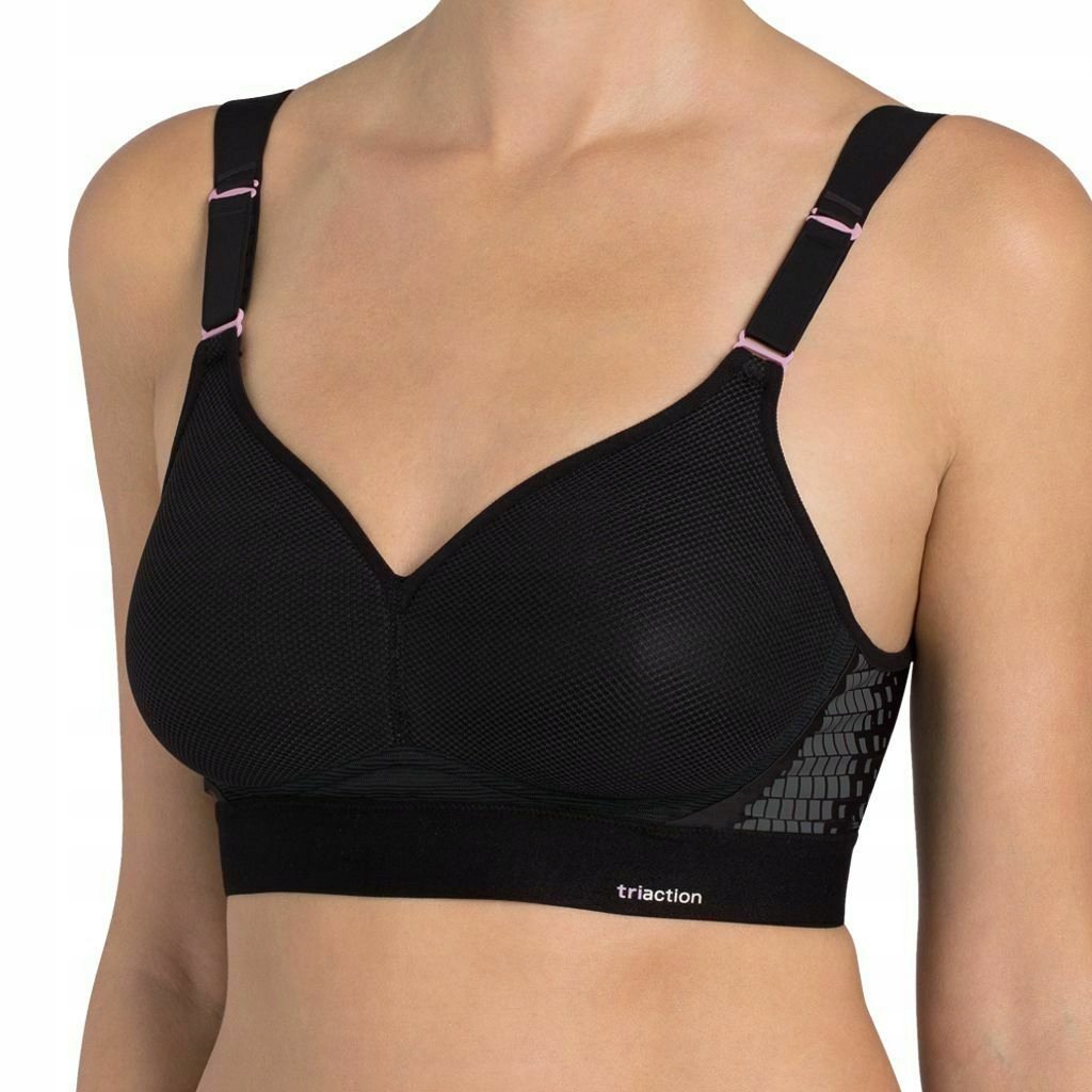 TRIACTION TRIUMPH PLUS SIZE CZARNY BEZSZWOWY BIUSTONOSZ SPORTOWY 100C 6FA