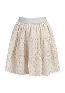 Spódnice - faina Damska spódnica mini 19227380, wełna biała ze złotymi kropkami, XL, Biała wełna ze złotymi kropkami, XL - miniaturka - grafika 1