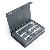 Zestawy piśmiennicze - Zestaw Pióro Wieczne + Długopis Parker IM Blue CT 1931647 + 1931668 - miniaturka - grafika 1