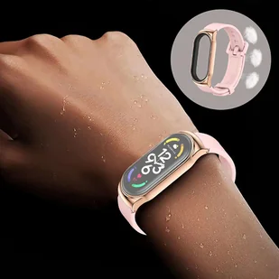 Pasek silikonowy Alogy z zapięciem opaska do Xiaomi Mi Band 7 Pink - Akcesoria do smartwatchy - miniaturka - grafika 5