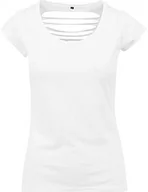 Koszulki i topy damskie - Build Your Brand Build Your Brand Women's Ladies Back Cut Tee T-Shirt, White, L BY035-00220-0042 - miniaturka - grafika 1