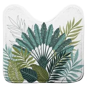 Dywaniki łazienkowe - Biało-zielony dywanik łazienkowy do WC 45x45 cm Panazio – douceur d'intérieur - miniaturka - grafika 1