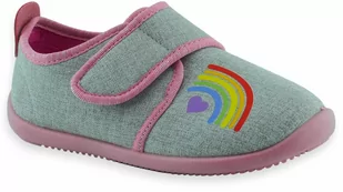 Kapcie dla dziewczynki Befado 902X020 Softer Szare - Buty dla dziewczynek - miniaturka - grafika 1