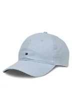 Czapki damskie - Tommy Hilfiger Czapka z daszkiem Essential Flag Linen Cap AW0AW17130 Błękitny - miniaturka - grafika 1
