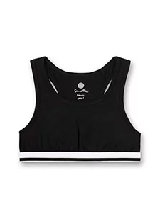 Sanetta Dziewczęcy biustonosz sportowy czarny, Super Black, 140 cm - Biustonosze - miniaturka - grafika 1