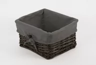 Kosze wiklinowe - CORSAN - Kosz wiklinowy CZARNY z szarą wyściółką 30x20x15 cm 715S - miniaturka - grafika 1