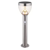 Lampy ogrodowe - Lampa stojąca ogrodowa Solar 33436 Globo LED 6W 3000K z czujnikiem IP44 srebrna - miniaturka - grafika 1