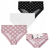 Majtki damskie - Majtki Figi Damskie Szorty w Kropki z Koronką Bawełniane 3-pak S MORAJ - miniaturka - grafika 1