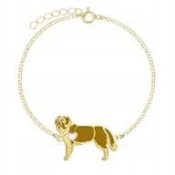 Bransoletki - Bransoletka Złota 925 z psem Moskiewski Pies Stróżujący Biżuteria GRAWER - miniaturka - grafika 1