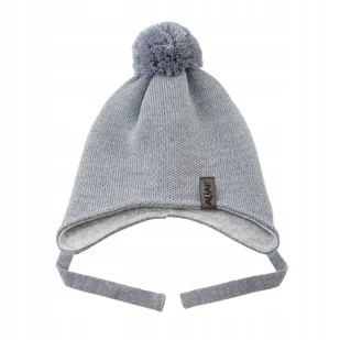 Aliap Czapka dziecięca rozm. 38-42 . Szary Wełna merino 100% - Czapki dla dzieci - miniaturka - grafika 1