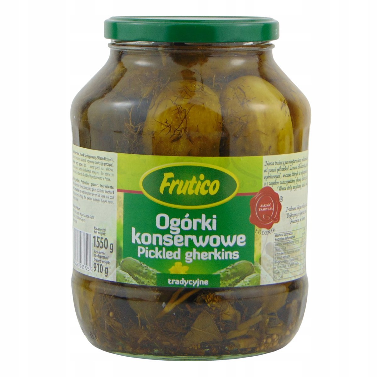OGÓRKI KONSERWOWE FRUTICO WYSOKA JAKOŚĆ 1550G
