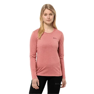 Damska koszulka termoaktywna z długim rękawem Jack Wolfskin SKY THERMAL L/S W mineral red - XS - Koszulki sportowe damskie - miniaturka - grafika 1