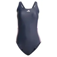 Stroje kąpielowe - adidas Damski strój kąpielowy w kolorowe bloki, 81 cm, czarny, Czarny, 128 - miniaturka - grafika 1