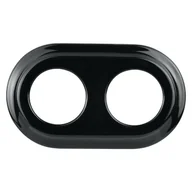 Klawisze i ramki - Ramka podwójna ceramiczna, VINTAGE, czarna - miniaturka - grafika 1