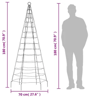 Choinka z lampek, na maszt, 200 zimnych białych LED, 180 cm Lumarko! - Oświetlenie świąteczne Choinka z lampek, na maszt, 200 zimnych białych LED, 180 cm Lumarko! - Oświetlenie świąteczne - miniaturka - grafika 11