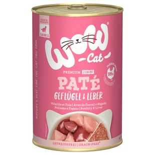 WOW Cat Junior, 6 x 400 g - Drób i wątróbka - Mokra karma dla kotów - miniaturka - grafika 1