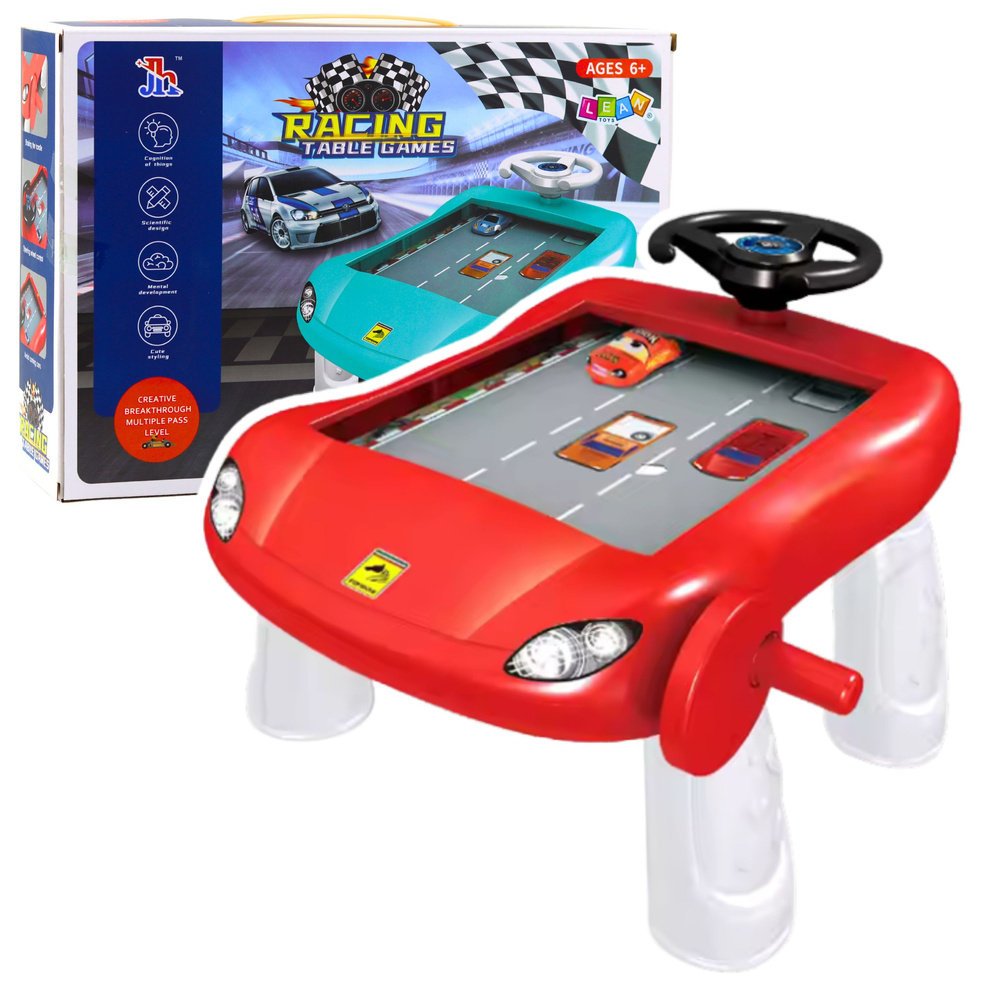 DLA DZIECI SYMULATOR JAZDY STOLIK EDUKACYJNY CZERWONY
