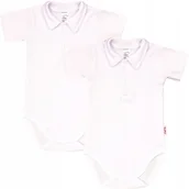 Body dla niemowląt - Body KR KOŁNIERZYK Polo 2PAK Biały r 104 KLEKLE - miniaturka - grafika 1