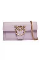 Torebki damskie - Pinko Love One Wallet C Cielęcina Jedwab, Torba Damska, WWGQ_Lilla-Antique Gold, Wwgq_lilla-antique Gold - miniaturka - grafika 1