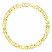 Bransolety męskie - OPRAVA POZŁACANA SREBRNA BRANSOLETKA GUCCI 925 585 - 6,5MM 21cm MASYWNA MĘSKA - miniaturka - grafika 1