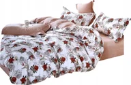 Pościel - KOMPLET POŚCIELI 160X200 POŚCIEL BAWEŁNA SATYNOWA 2x POSZEWKI 70X80 RÓŻE - miniaturka - grafika 1