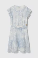 Sukienki i spódniczki dla dziewczynek - Guess sukienka dziecięca kolor niebieski mini rozkloszowana - miniaturka - grafika 1