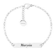 Bransoletki - blaszka patyczek do grawerunku delikatna damska bransoletka z imieniem - Manoki - miniaturka - grafika 1