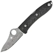 Noże - Nóż składany Spyderco SpyOpera Carbon Fiber, Plain Thor Damascus Sprint Run  (C255CFPD) - miniaturka - grafika 1