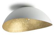 Lampy sufitowe - Lampa sufitowa vintage SOLARIS 40614 Sigma żywicowa kopuła biała złota - miniaturka - grafika 1
