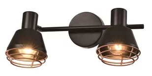 Candellux Lampa ścienna/sufitowa czarna klosz miedziany 2xE14 40W Neria 92-81780 92-81780 - Lampy ścienne - miniaturka - grafika 1