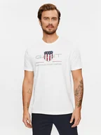 Koszulki męskie - Gant T-Shirt Reg Archive Shield Ss 2003199 Biały Regular Fit - miniaturka - grafika 1