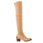 Kozaki damskie - Zamszowe muszkieterki damskie Vinceza brązowe - miniaturka - grafika 1