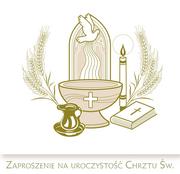 Pamiątka Chrztu Świętego - Zaproszenie Chrzest Zkw Chr 40975 Pol Mak - miniaturka - grafika 1