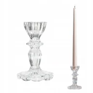 Świeczniki - ŚWIECZNIK SZKLANY SKANDYNAWSKI przezroczysty kandelabr do salonu 10cm - miniaturka - grafika 1