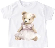 Koszulki dla dziewczynek - Koszulka z misiem dla dziewczynki wzór misiek36 - miniaturka - grafika 1